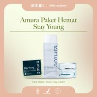 Gambar Amura Paket Hemat (Wash + Toner + Cream) | Amura Series Aging Mencerahkan Wajah Memudarkan Noda Hitam - Anti Aging 1 (Day cream, Toner, Facial Wash) dari AmuraOfficial Kab. Bogor 1 Tokopedia