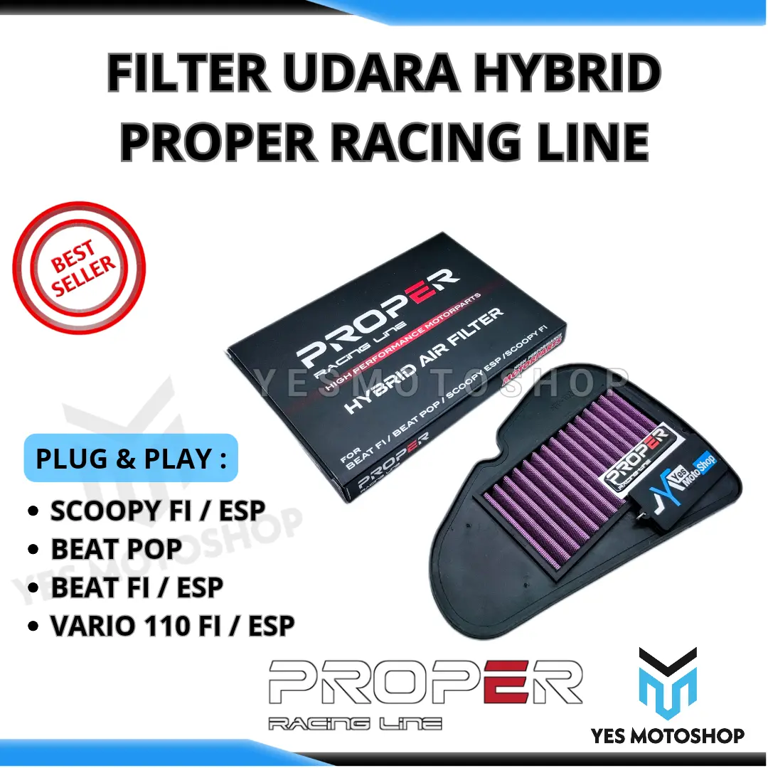AIR FILTER UDARA PROPER RACING LINE BEAT 110 FI ESP  VARIO 110 FI ESP SCOOPY 110 FI ESP Hybrid