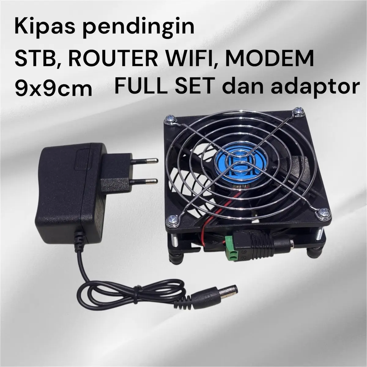 Kipas Pendingin STB Modem Router 9x9cm Tahan 24jam non stop full set
