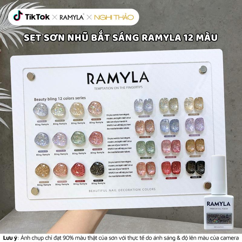  Set sơn gel nhũ bắt sáng RAMYLA 12 màu 