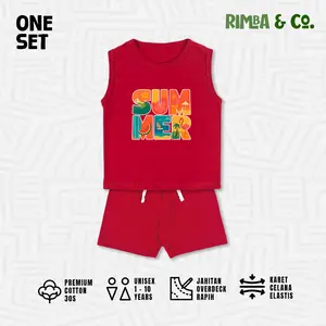 Rimba | Oneset Kaos Kutung Lekbong Anak Series Summer Bahan Cotton Combed 30s