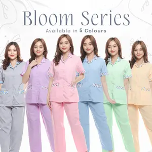 [SANDRINA] Baju seragam suster, Baju Baby sitter, Seragam nanny ( Motif Bunga )