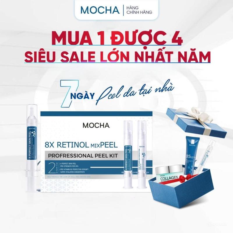 PEEL DA MIX RETINOL Mua 1 được 4, Bao gồm Ống Peel - QUÀ TẶNG: 1 Tinh Chất Phục Hồi, 1 Kem Collagen, 1 Sữa Rửa Mặt - Skincare Serum B5 Làm Đẹp Da Women Peel da Chăm Sóc Da Peptide