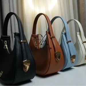 Tas SERANA Shoulderbag Wanita Kekinian - Tas Bahu Wanita - Tas Sling Bag Wanita - Tas Selempang Wanita Kulit Slingbag - Black/White/Coklat