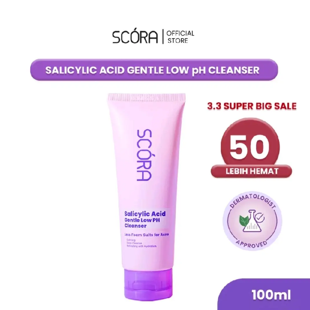 ( READY STOK )SCORA 1% Salicylic Acid Gentle Low pH Cleanser Sabun Cuci Muka Oily Acne Prone Skin