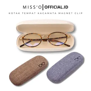 Missoofficial.id KKC412 Box Wadah Tempat Kacamata Glasses Hardcase Clip Magnet Soft Color warna warni