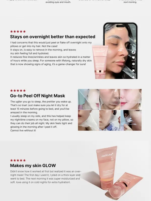 [100% ORI] READY STOK MEDICUBE COLLAGEN NIGHT WRAPPING MASK 75ML 5