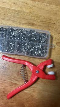 Product Review of 50/100 Button Claw Set Installation Tool Five-claw Buckle Metal Sewing Buttons Plastic Pliers Pressure Plier Snap Fasteners from y**e 0