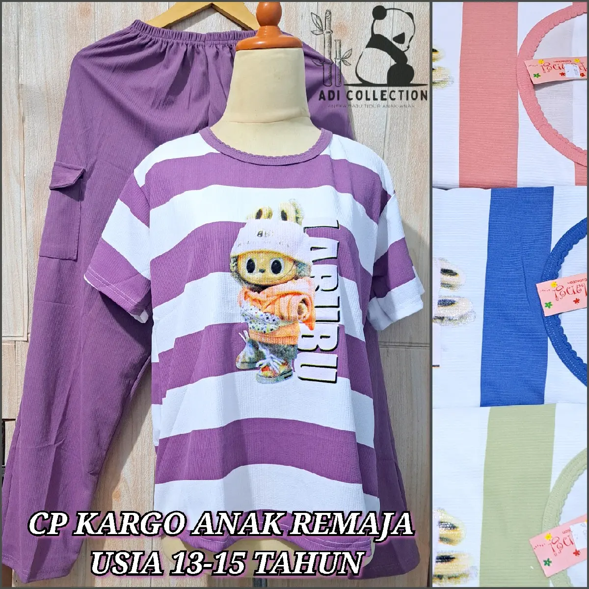 BAJU TIDUR ANAK USIA 13 - 15 TAHUN / PIYAMA ANAK TANGGUNG / SETELAN LENGAN PENDEK CELANA PANJANG / PIYAMA ANAK / BABYDOLL / BAHAN WAFFLE / MURAH / GROSIR