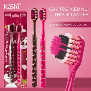 Bàn Chải Đánh Răng Đầu Rộng, Kashi, Thiết Kế Hình Núi Gấu Dâu Tây, Lông Bàn Chải Mềm, Bảo Vệ Nướu Người Lớn, Thích Hợp Để Làm Sạch Và Mát Xa, Lý Tưởng Cho Phụ Nữ Mang Thai