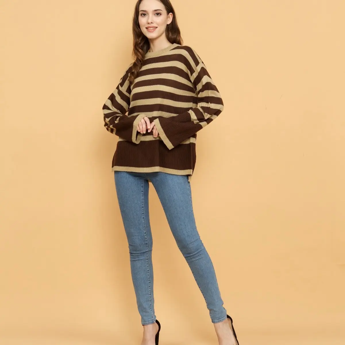LAYLA STRIP KNIT / SWEATER RAJUT / STRIP KNIT / BAJU RAJUT / Knitwear  Atasan Wanita Panjang