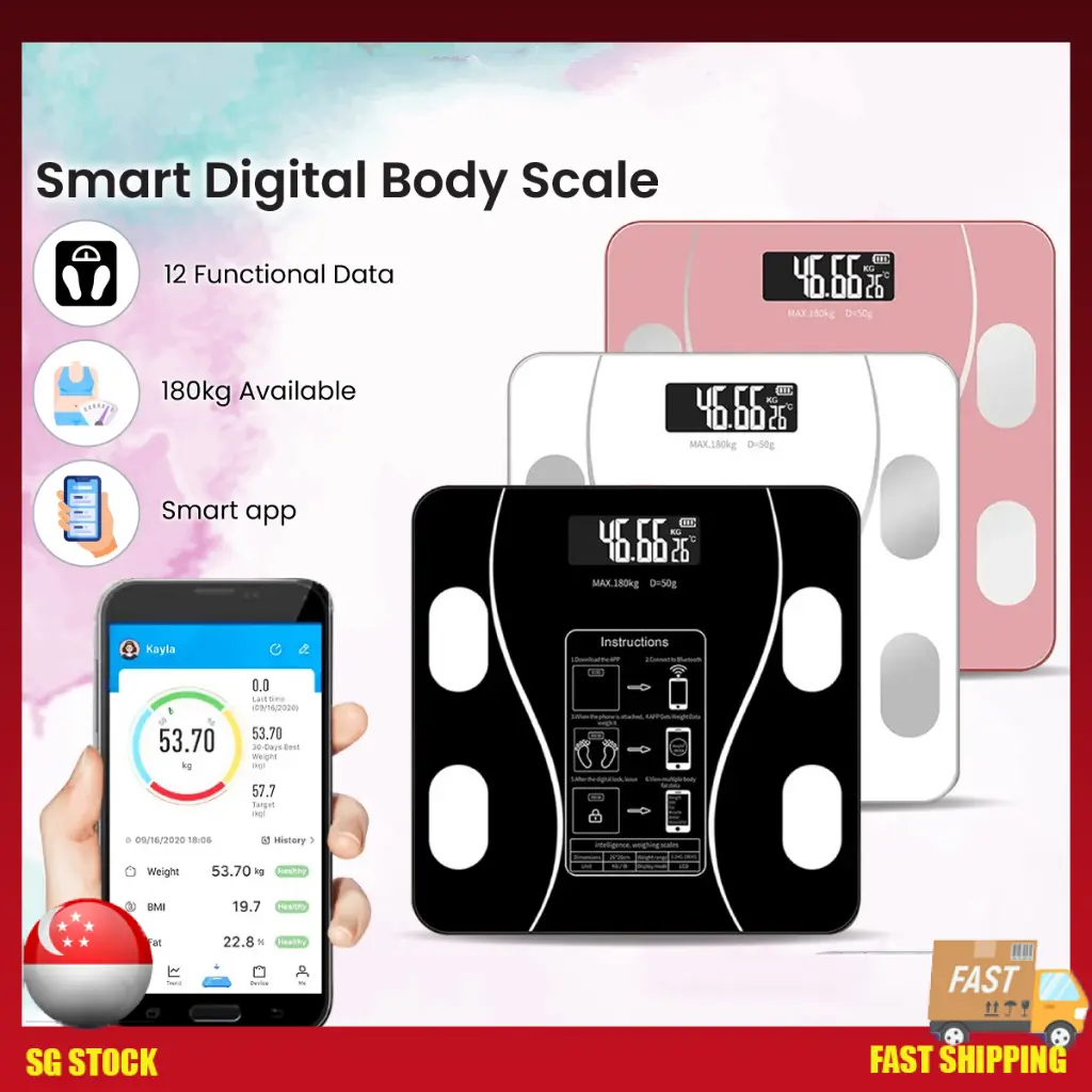 Bluetooth 79 in1 Smart Scale Body Digital Weight Scale English Version With USB Charger