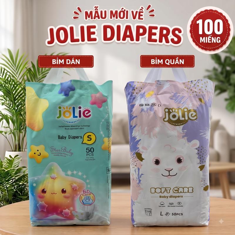 JOLIE Combo 100 Miếng Bỉm JOLIE Đủ Size S/M/L/XL/2XL/3XL/4XL Bỉm Quần Và Bỉm…
