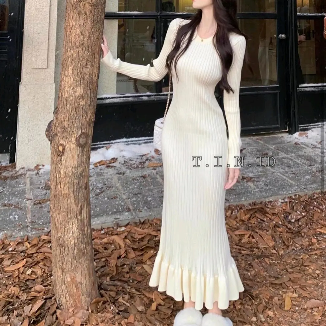 Dress rajut rumbai korean style