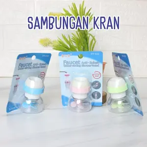 CLAUREIN Sambungan Keran Air Saringan Wastafel Cuci Piring Filter Penyaring Kipas Kran Air Aerator Fleksibel Kemasan Mika Biru Hijau
