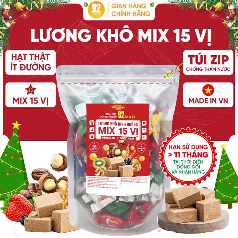 15 VỊ Lương Khô Mix 15 Vị Dinh Dưỡng Vị Hạt và Trái Cây Ăn Vặt Ắn Thay Bữa Bổ Sung Năng Lượng