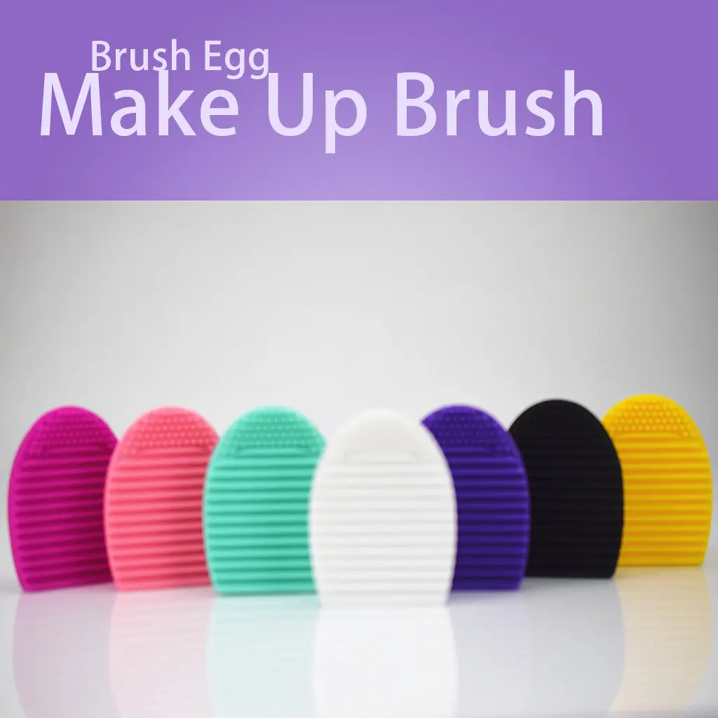 Brush Egg - Silica Scrubber Board Makeup Brush Cleaner Tool for Washing and Cleaning Cosmetic Brushes