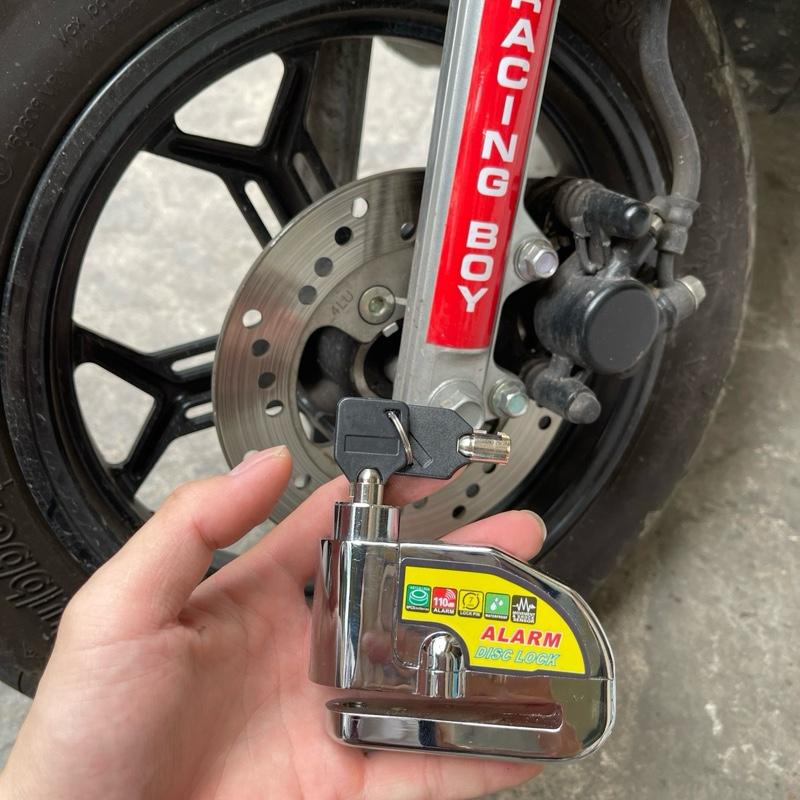  Khoá Đĩa Trước Chống Trộm Có Còi Báo Động Chất Liệu Thép Không Rỉ Cao Cấp Bảo Vệ Xe Máy & Tay Ga An Toàn 