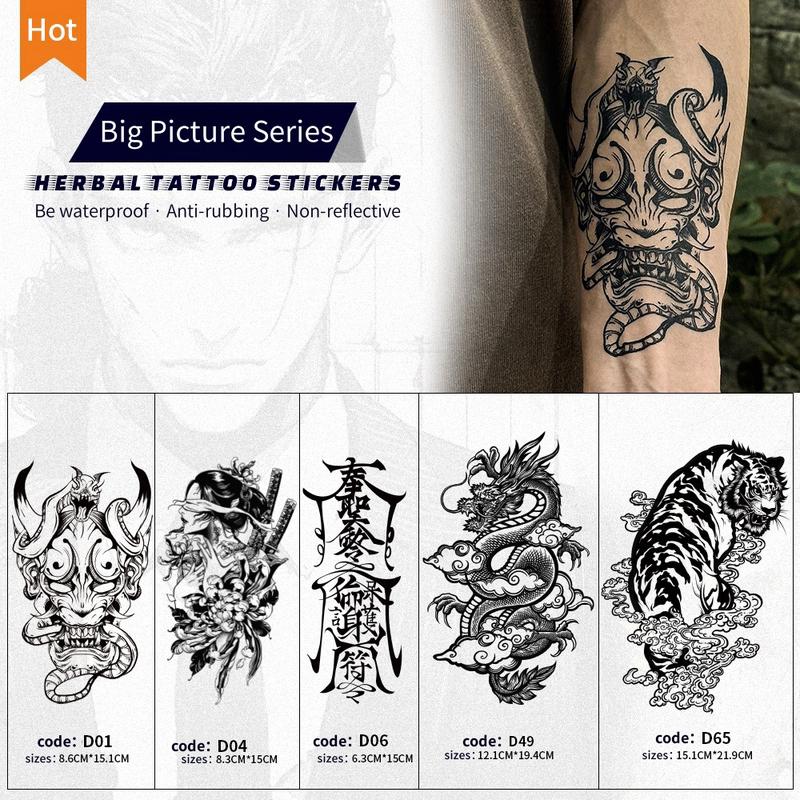 Hình xăm dán tạm thời, Trọn Bộ, Hình ảnh lớn, Không thấm nước, Lâu dài, Trải nghiệm xăm 15 ngày