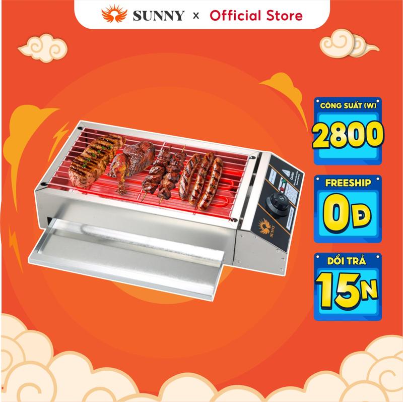 Bếp nướng điện lò nướng điện SUNNY SN-280 công suất 2800W chất liệu INOX 304 làm trà sữa đất nung thịt nướng Nướng Thịt Không Khói