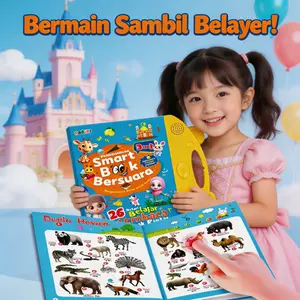 Buku Pintar Bersuara Elektronik Anak Laki-laki dan Perempuan Usia 1-6 Tahun 13 Materi Belajar Dasar Bilingual Indonesia Inggris Suara Jernih Tanpa Noise Tombol Besar Mudah Ditekan Persiapan Masuk Sekolah Dasar COD Tersedia