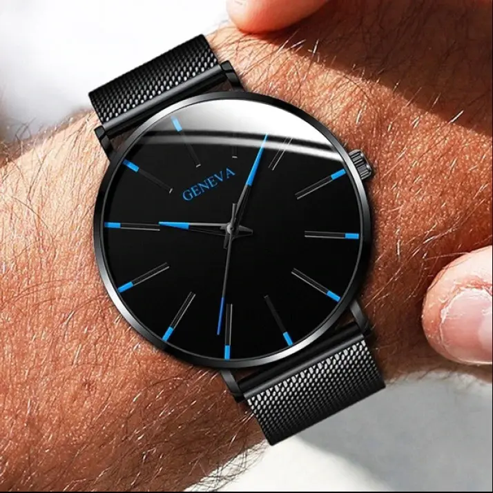 GENEVA Jam Tangan Analog Pria - JH24 Elegan Stainless