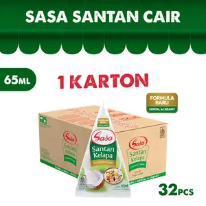 Sasa Santan Cair 65ml Per Karton Isi 32 Pcs Santan Kelapa Asli Instan Gurih & Nikmat Kualitas Terjaga