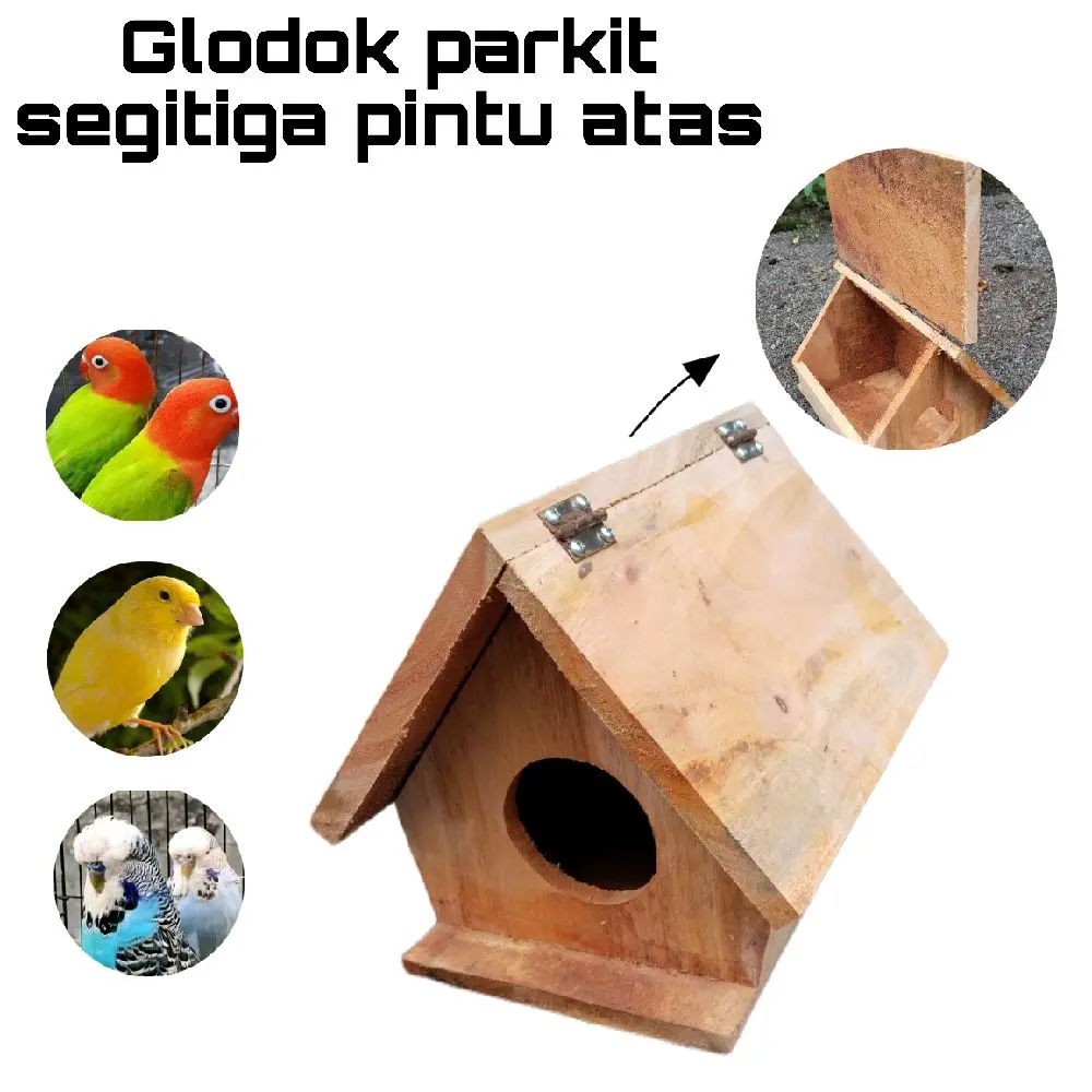 Glodok parkit lovebird pintu atas kayu mahoni produk terunggul kandang burung