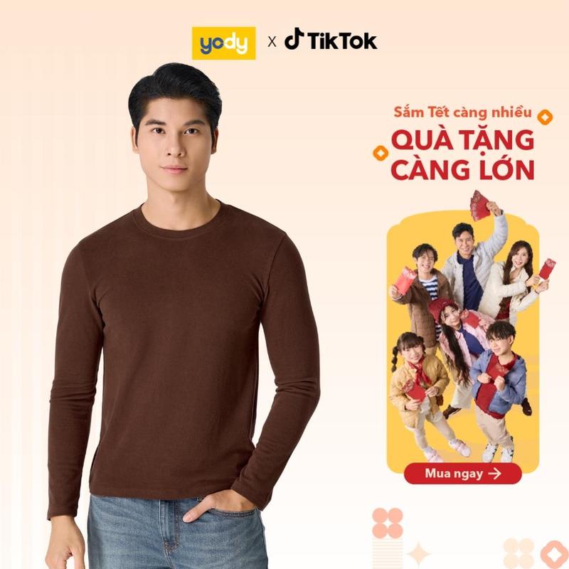 Áo body giữ nhiệt nam YODY cổ tròn XTRA-HEAT MCTL25F007