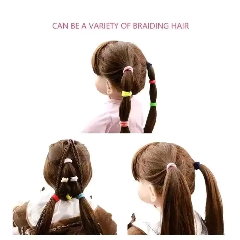 MURAH -+40pc ikat Rambut donut Elastis Nylon Warna-warni untuk Wanita dan Anak Perempuan Penahan Kuncir Rambut Kecil Ikat Rambut Karet Scrunchie Aksesori Rambut 2