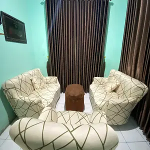 DESOWOCO Cover Sofa Sarung Sofa Elastic Elastis Pattern Motif Menarik/ Anti-Selip cover sofa bed 1/2/3/4 Seater penutup sofa Sarung Bantal Sofa