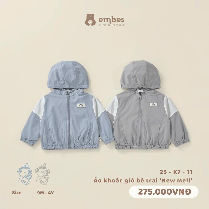  Áo khoác gió bé trai 'New Me!!' cho bé Embes Việt Nam từ 9 tháng - 4 tuổi - 25-K7-11 
