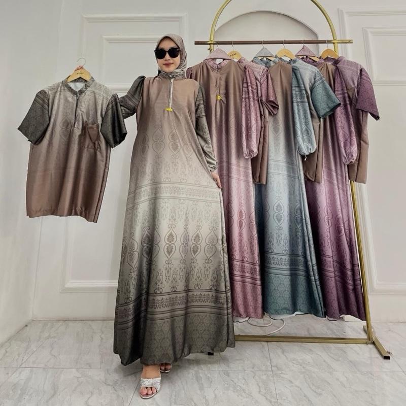 MOTIF SK 2 - GAMIS + KOKO - LD 115cm - BAJU COUPLE - BAHAN SILK PREMIUM Setelan Dewasa Lebaran 0