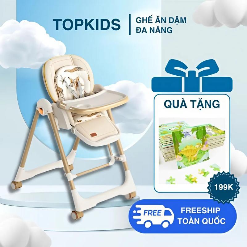 Ghế Ăn Dặm Đa Năng Cho Bé Yêu Từ 0 - 6 Tuổi, 3 Chức Năng Nôi - Ghế Ăn Dặm - Xe Đẩy Gấp Gọn, Chất Liệu Nhựa PP An Toàn Cho Bé Kết Hợp Khung Thép Cacbon