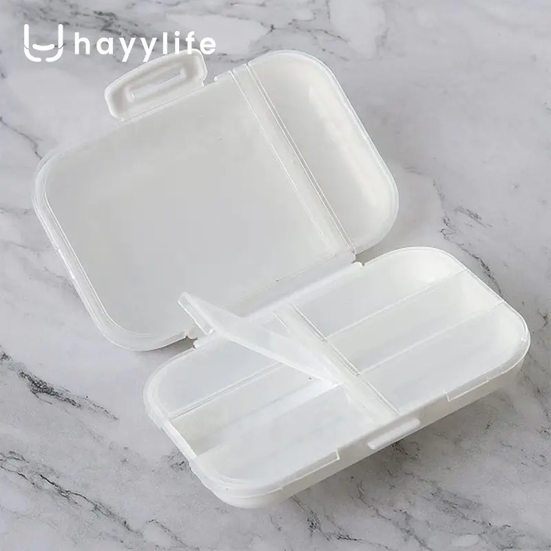 HAYYLIFE Kotak Penyimpanan Obat Harian Segel 8 Sekat, Mini Portable Tempat Pil Tablet Transparan Multifungsi Untuk Travel Perjalanan HL-AGB745 2