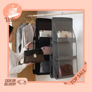 Rak Gantung Tas 6 Sekat / Tempat Penyimpanan Tas, Sepatu Serbaguna / Bag Storage Organizer