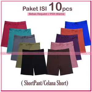 Paket  Usaha Isi 10pcs Hotpants Dewasa/Shotpants/Celana Pendek/Legging  Sepaha/Legging Shotpants/Celana Daleman Wanita Slim-Fitting Shorts Dewasa Santai  Karet Cewek Nyaman Katun