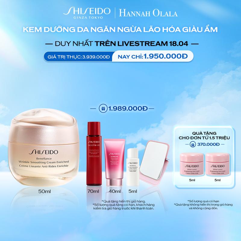SHISEIDO x HANNAH - Kem dưỡng da giúp chống lão hóa giàu ẩm Shiseido Benefiance Wrinkle Smoothing Cream Enriched 50ml