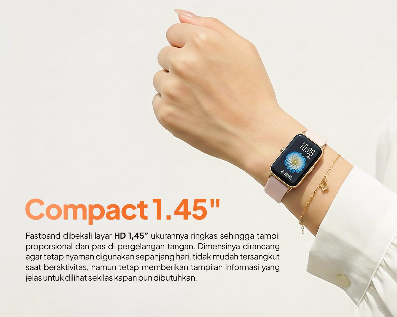 【COD+Garansi 12 Bulan】IDOTIME & fastband ONE Jam Tangan Pintar Wanita  ROSEGOLD Jam Running & Lari Pace  Ringan Nyaman Dipakai  Heart Rate Monitor & Health Tracking  Layar Sentuh Bluetooth  Bisa Ganti Wallpaper  Sync Strava  Da Fit App  IP68 Waterproof