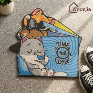 [Wodejia] Keset Mie Bihun Karakter Printing PVC Anti Selip 38x58 Menyerap Air Keset Kamar Mandi Keset Rumah