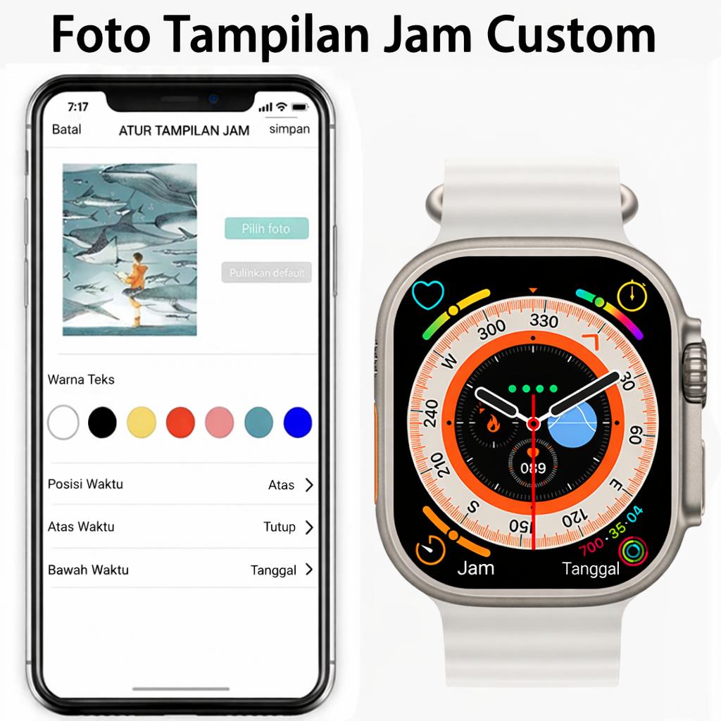 T900 ULTRA — Termasuk Bonus Tali Jam — Konektivitas Bluetooth — Mendukung iOS & Android — Pelacakan Kesehatan & Notifikasi Media Sosial T900 ULTRA — Termasuk Bonus Tali Jam — Konektivitas Bluetooth — Mendukung iOS & Android — Pelacakan Kesehatan & Notifikasi Media Sosial