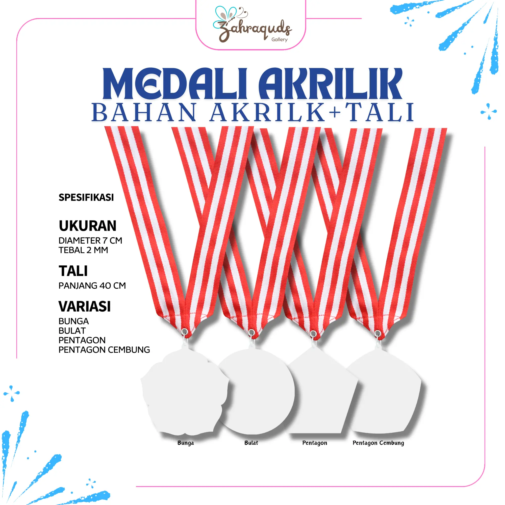 Medali Akrilik Plus Tali Medali Wisuda Kejuaraan Olimpiade Hadiah Perlombaan Bahan Akrilik Plus Tali