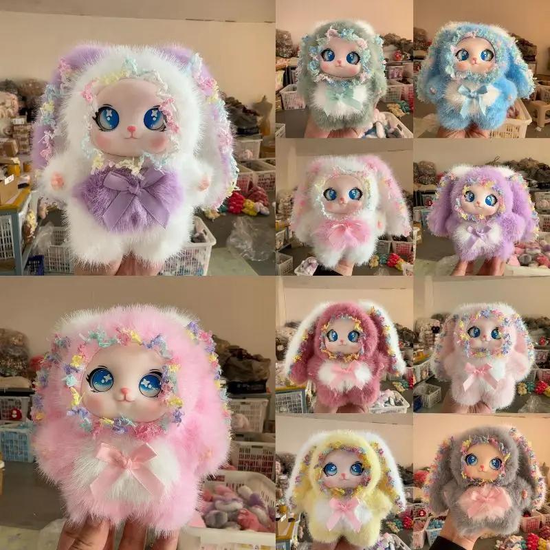 Quyến rũ Bow thỏ tai búp bê sang trọng Keychain đáng yêu Kid Ba lô trang trí