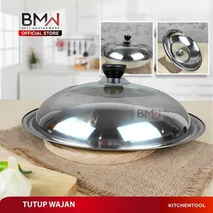Tutup Panci Wajan Kuali Wok Penggorengan Stainless Tutup Penggorengan Kombinasi