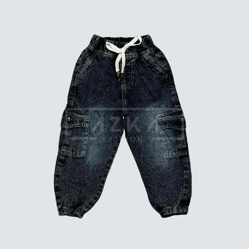Celana Jeans Joger Cargo Anak 1-10 Tahun dengan Pinggang Variasi Tali Anti Melorot - Fashion 3
