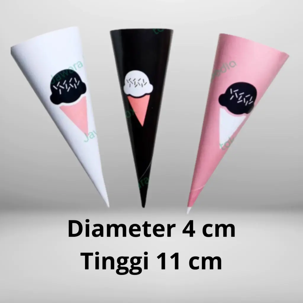 Paper Cone Ice Cream Waffle Pegangan Es krim 50 pcs