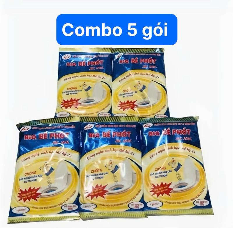 ( Combo 5 gói ) Bio Bể Phốt JIKJAK 200gram, Men Vi Sinh Vật Khử Mùi Tiêu Bồn Cầu Hiệu Qủa Làm Tiêu Phân - Phòng Tắc Nghẽn Bồn Cầu Làm Sạch