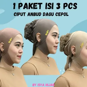 ISYA ~ Paket 3 Pcs Ciput ANBUD Dagu Cepol Rayon Premium- Jilbab, Wanita