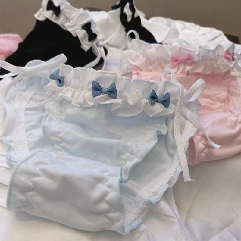 Quần Lót Nữ Thời Trang Xếp Ly Dễ Thương Buộc Dây Gợi Cảm Thiết Kế Đơn Giản Có Nơ Đáy Quần Bông Thoáng Khí Thích Hợp Cho Cô Gái Ngọt Ngào Quần Lót Thoáng Khí Thích Hợp Cho Học Sinh Quần Lót Hàng Ngày