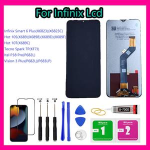 For Infinix Smart 6 Plus(X6823)(X6823C)/Hot 10S(X689)(X689B)(X689D)(X689F)/Hot 10T(X689C)/Tecno Spark 7P(KF7J)/Itel P38 Pro(P682L)/Vision 3 Plus(P682L)(P683LP) Lcd Phone Touch Screen Accessory Replacement